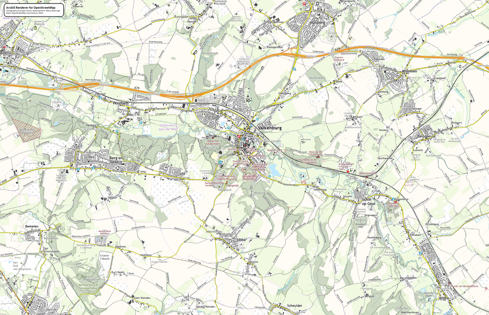 ArcGIS Renderer for OpenStreetMap - The Netherlands - Valkenburg 1:25k - UTM31N