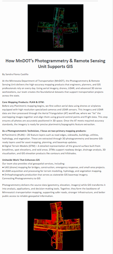 How MnDOT’s Photogrammetry & Remote Sensing Unit Supports GIS