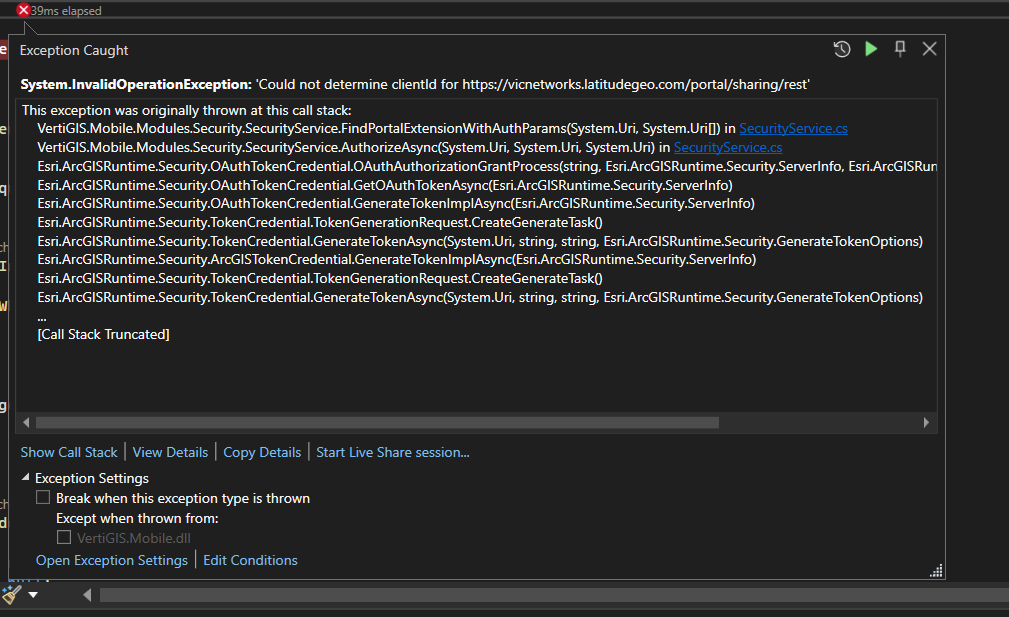 Solved: AccessTokenCredential CreateAsync throws exception... - Esri ...