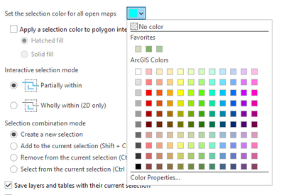 Set the selection color for all open maps