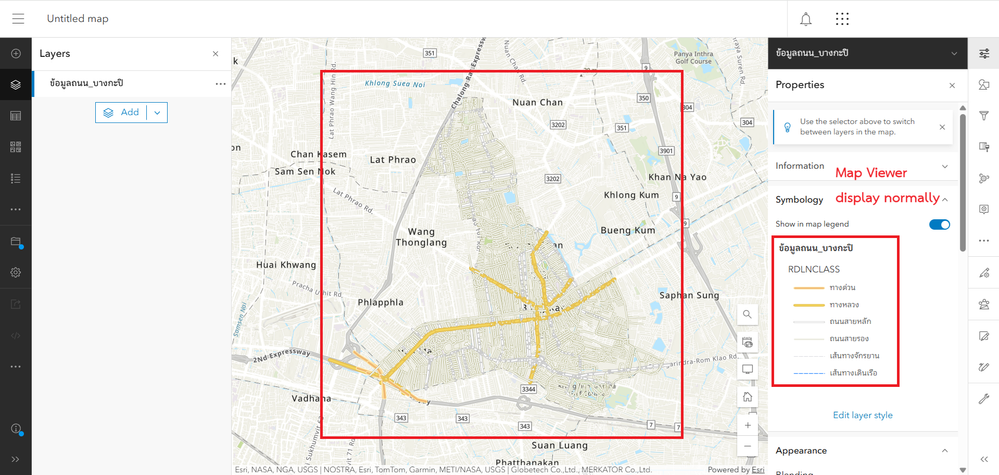 It displays correctly in Map Viewer.
