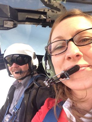 Field testing a transmission line maintenance application with a customer... yes, I got to take a helicopter ride!