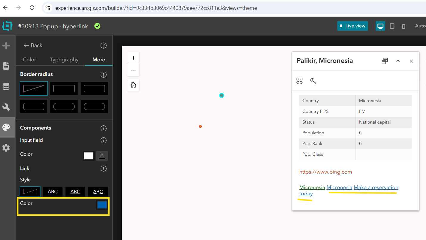 Make the default Hyperlink the standard blue color - Esri Community