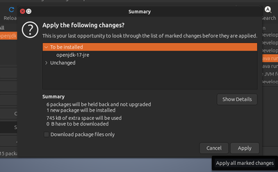 Confirm applying changes