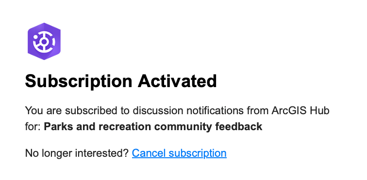 Figure 6: Subscription activated email