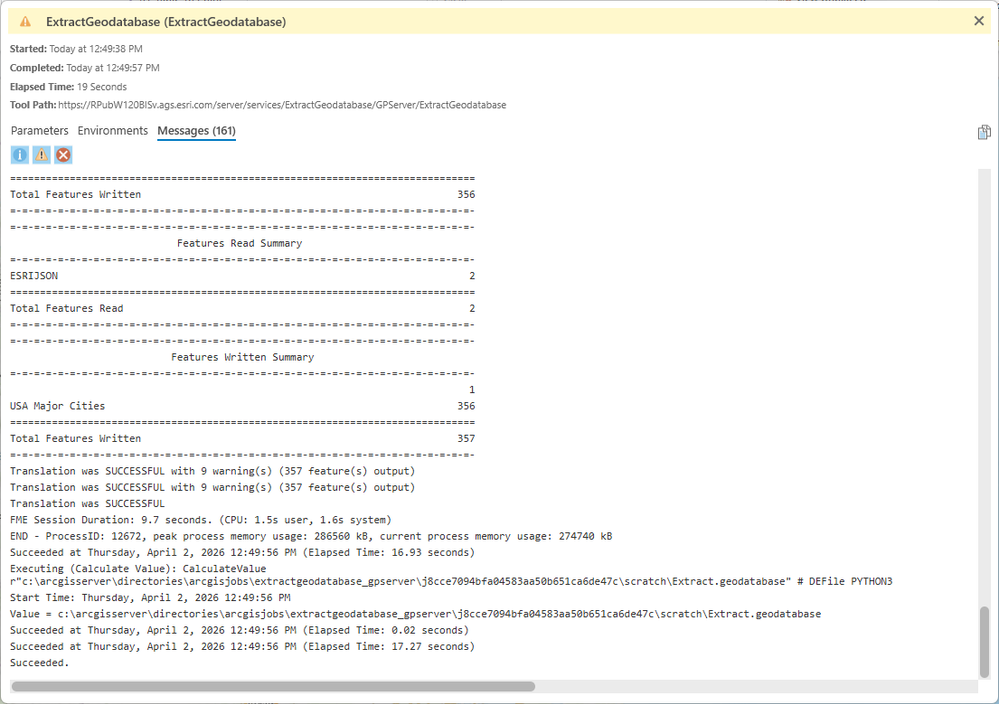 Web tool results view