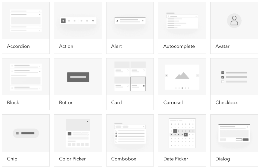 Grid of components in Calcite Design System