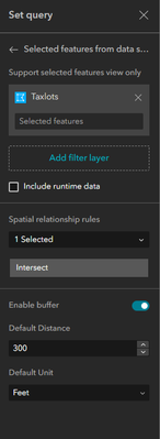 The settings I have configured to perform this buffer. It is enabled, but doesn't appear on the map.