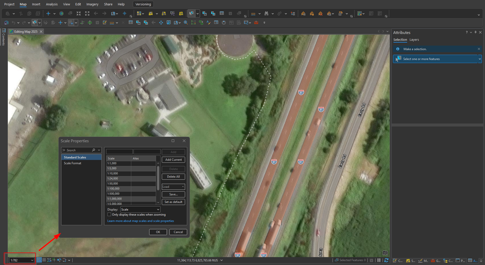 How to setup the map scale in ArcGIS Pro