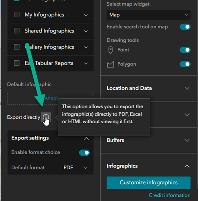 Export directly setting