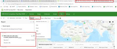 Survey123 export data and report export error.jpg