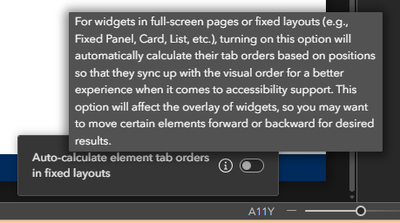A11Y button requires two tooltips to explain its function.
