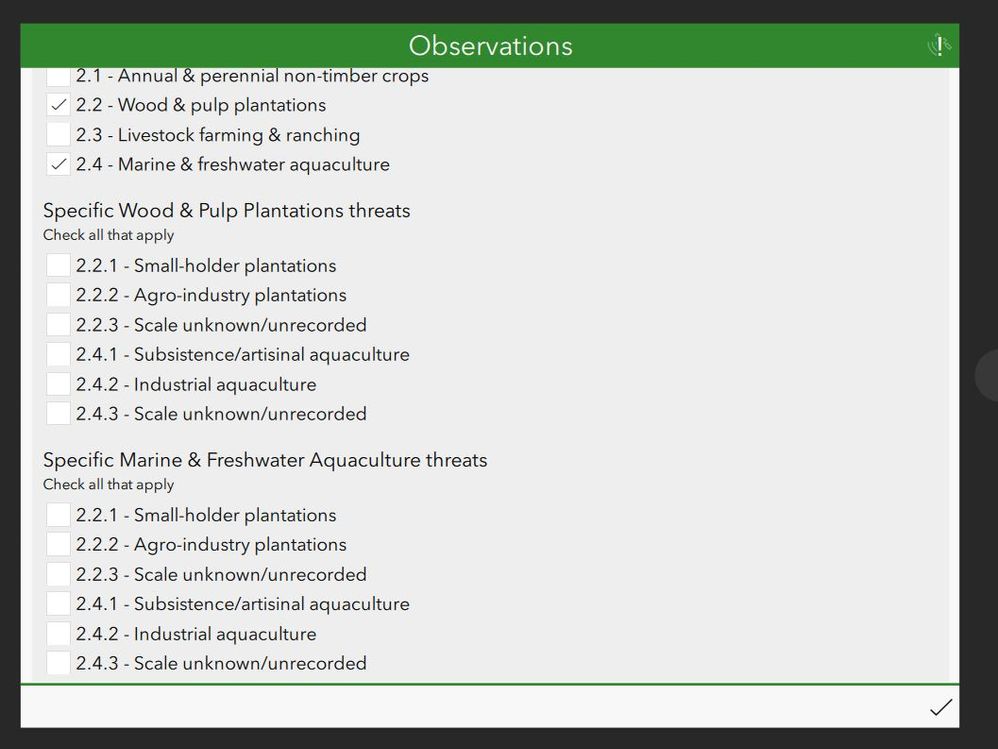 All level III choices shown for each question