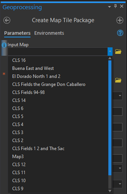 Map list in geoprocessing task