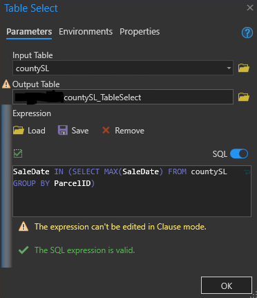 SQL in Model Builder