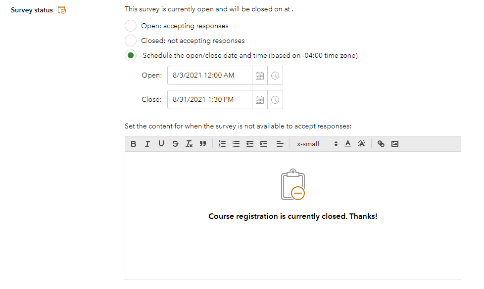 Survey Open Close Status Issue Esri Community