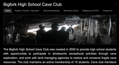 Bigfork Cave Club's website. Image courtesy Bigfork Cave Club.
