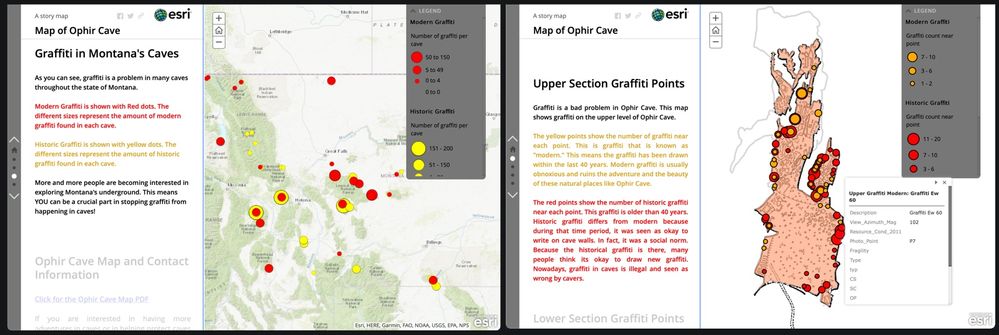Parts of Bigfork Cave Club's Story Map of their work. Images courtesy Bigfork Cave Club.