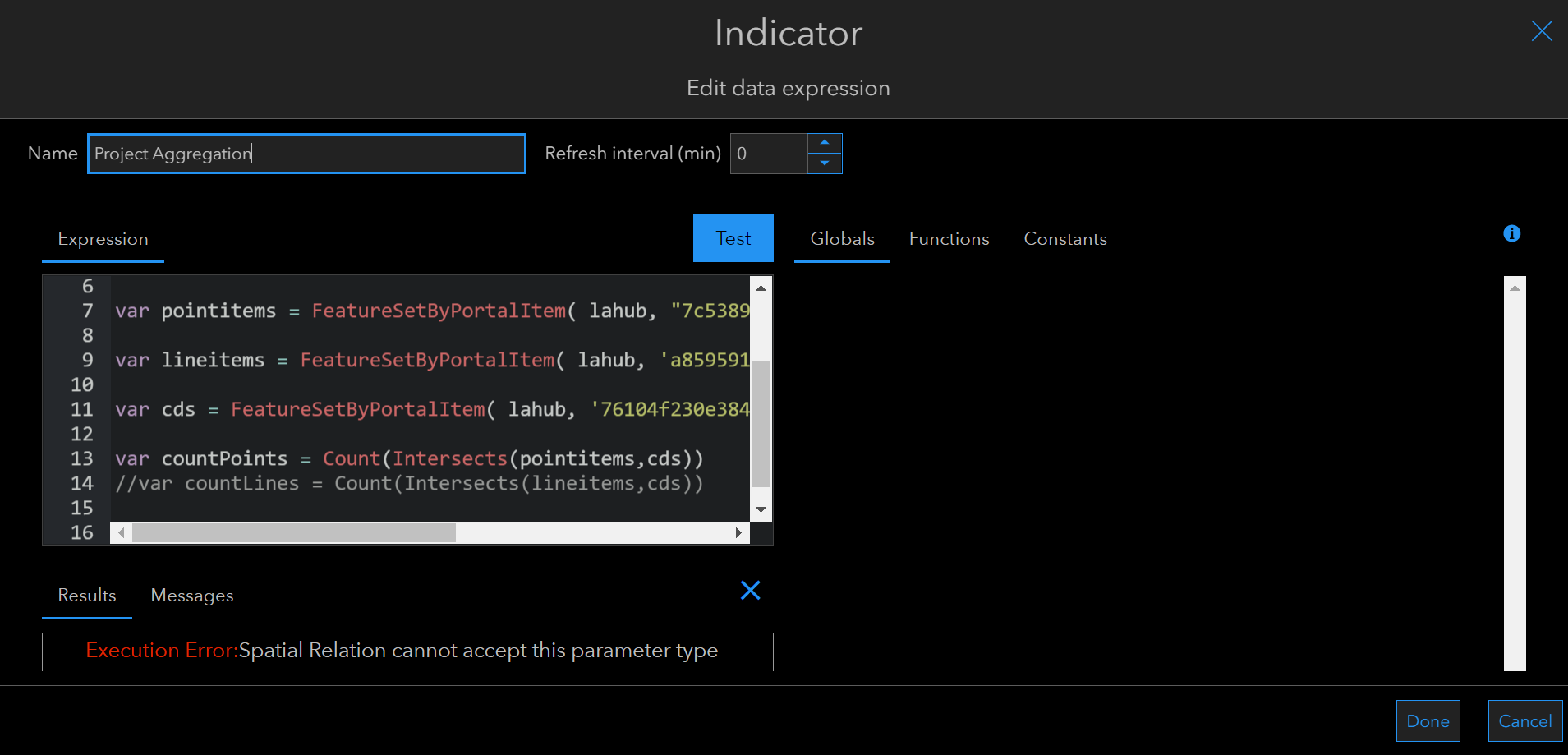 Issue with Arcade and ArcGIS Dashboard Intersects Esri Community