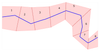 assigned zones as light red polygons