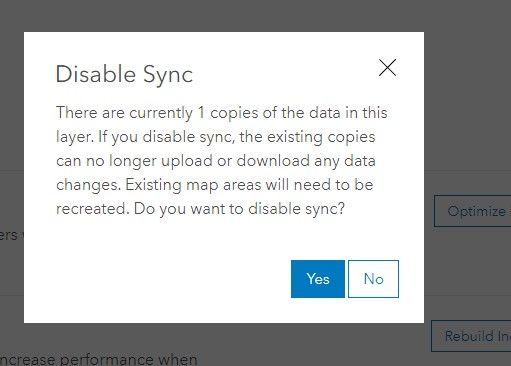 disable sync warning message