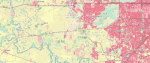 Urban expansion near Houston, 2001-2019
