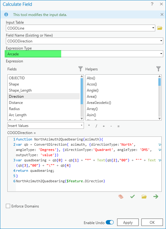 Solved: Change the Pro COGO 'Direction' number format into... - Esri ...