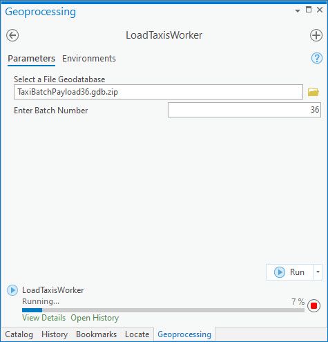 Run LoadTaxisWorker manually
