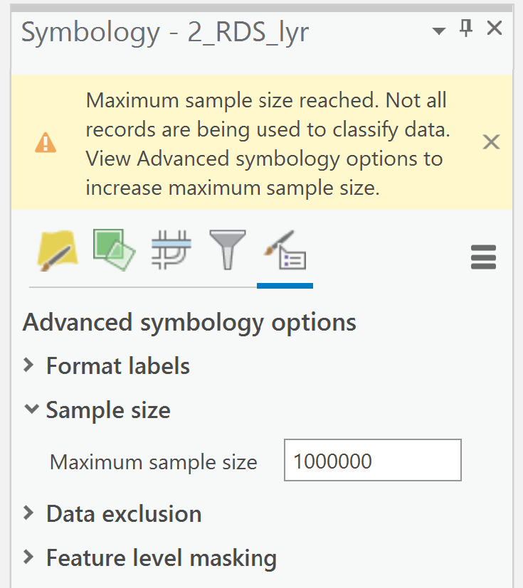 Increase Sample Size for Symbology with Python (ar... Esri Community