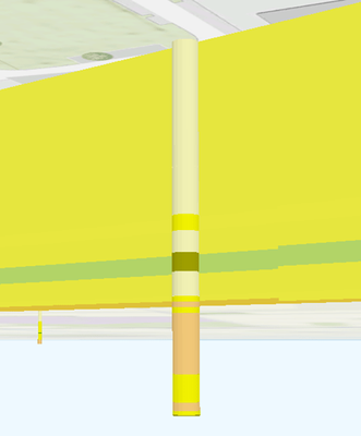 A section from an underground model together with a borehole is shown in this sample set of the GeoTOP model from TNO - Geological Survey of the Netherlands.