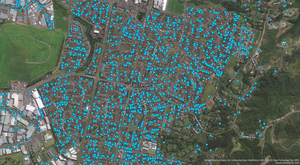 Businesses in a residential area