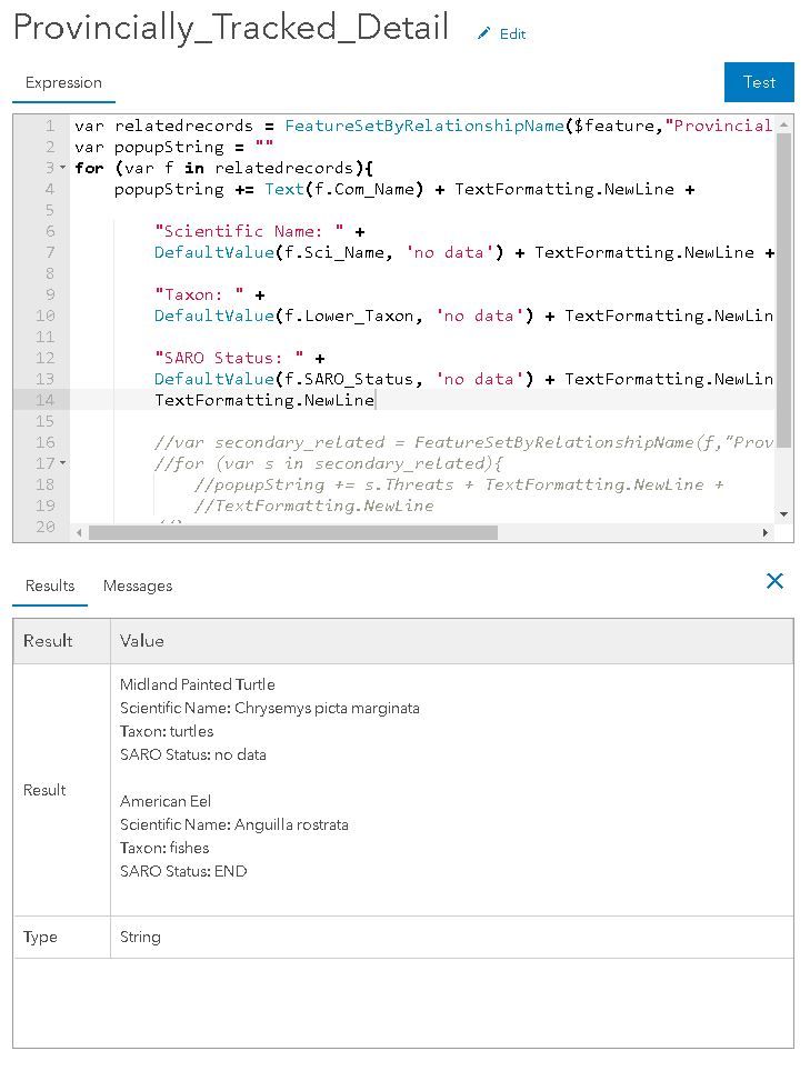 Expression without secondary related table section