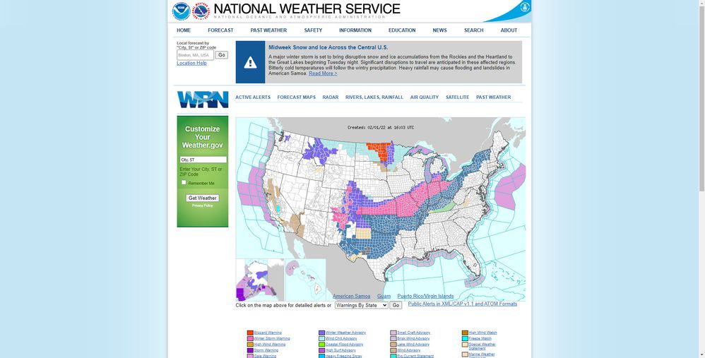National Weather Service Report