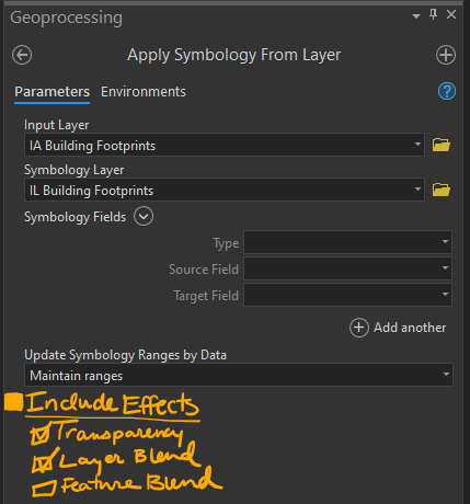 Apply Symbology From Layer: Include Effects Option... - Esri Community