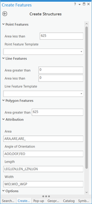 after clicking on the create structures construction tool
