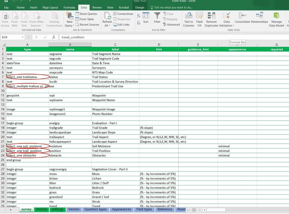 Invalid data circled