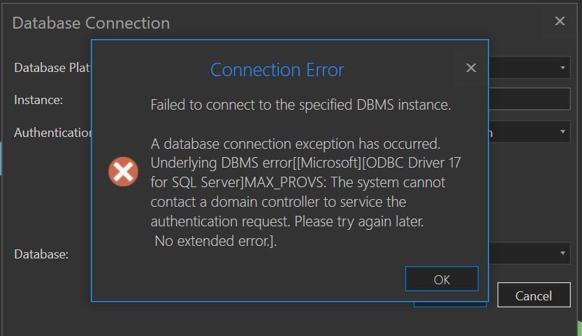 Solved: Unable to connect to SQL Server - Esri Community