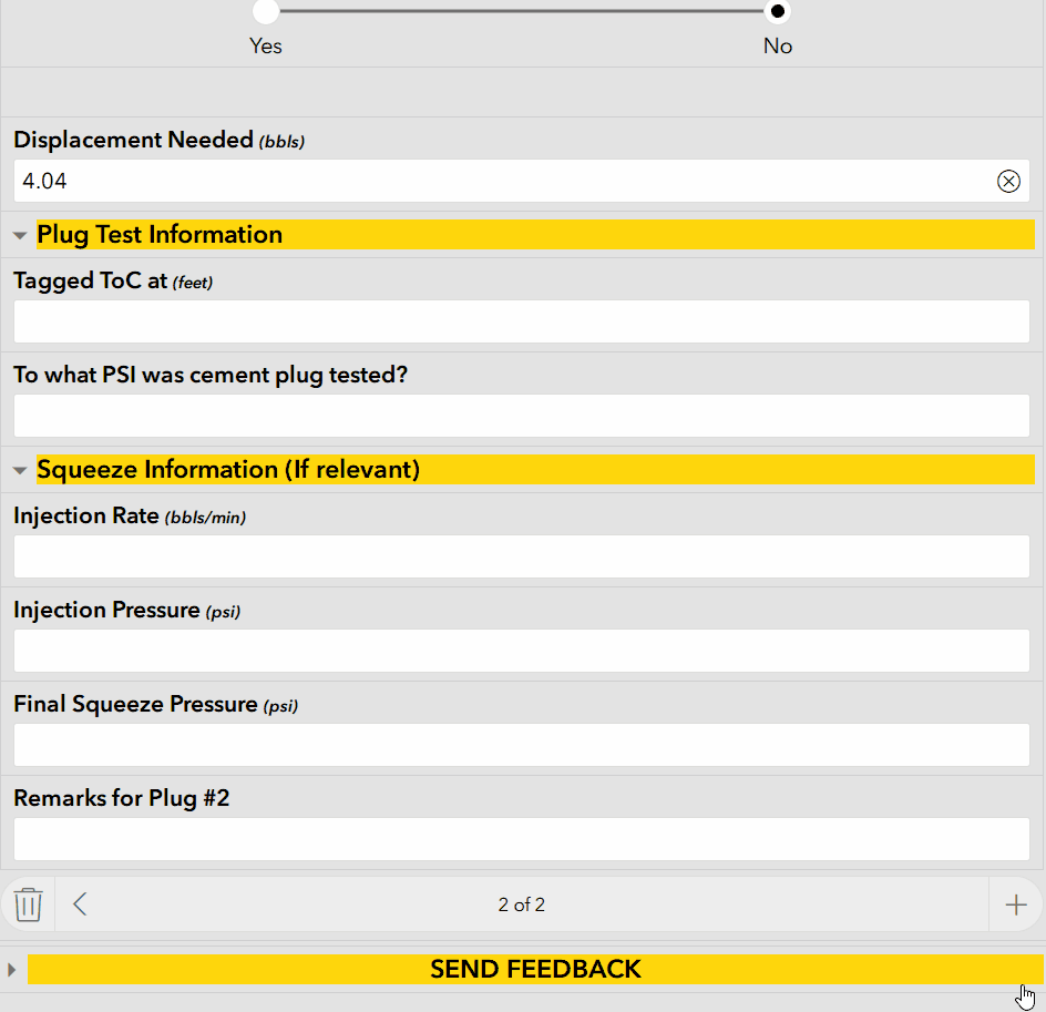 Gif of 3rd repeat not displaying entry fields