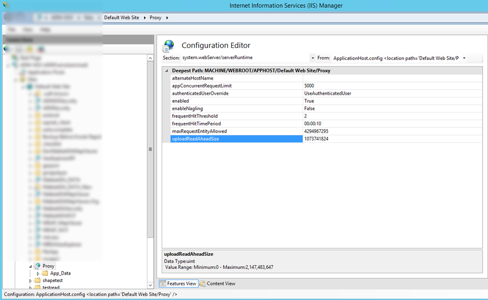 proxy uploadReadAheadSize IIS Config after.png