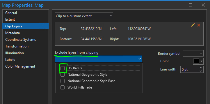 Checked layers will not be clipped.