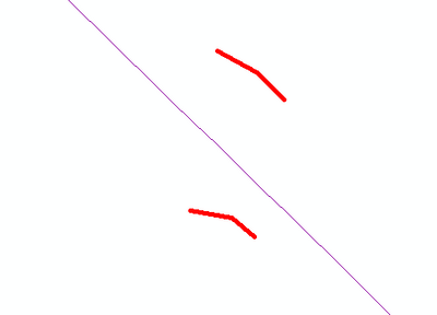 Two features offset from route layer.