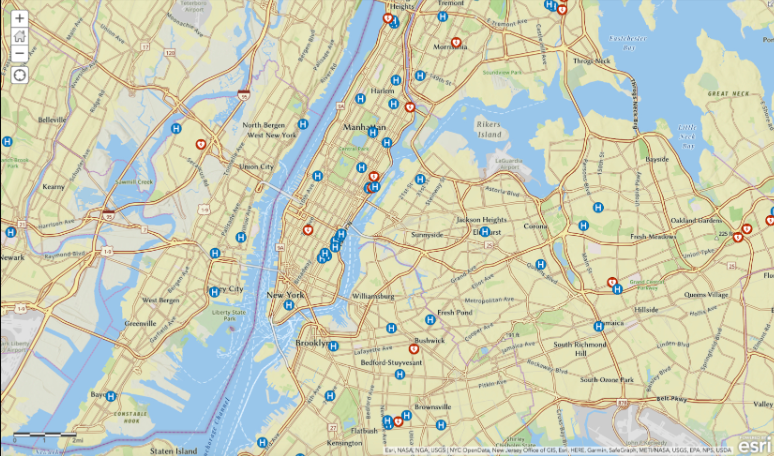 Bay Park's hospital layer has approximately 7,400 records updated monthly