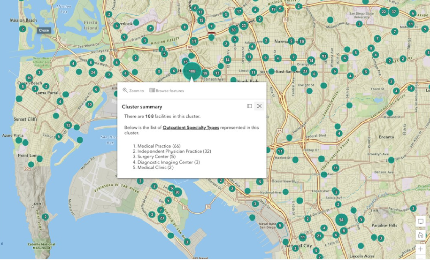 The 630,000 outpatient centers in this layer are organized into 9 different categories of care