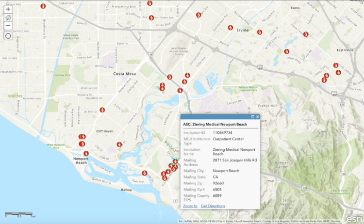 Explore 8,379 locations in this data set of healthcare facilities providing same-day surgical care