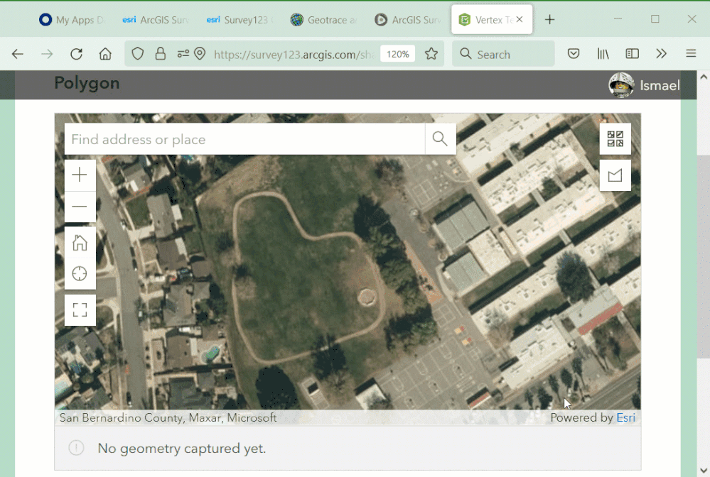 Vertex editing tools in Survey123 web app