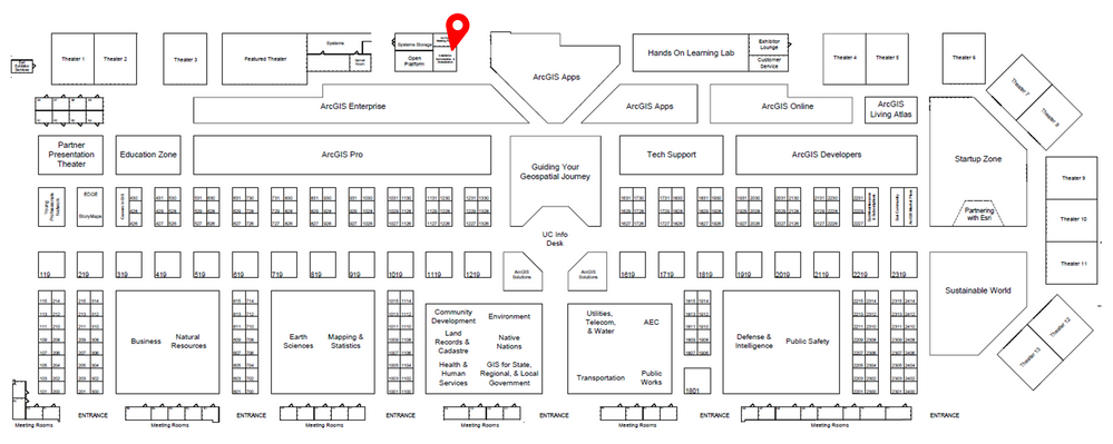 Location of Accessibility Booth at Esri UC 2022.
