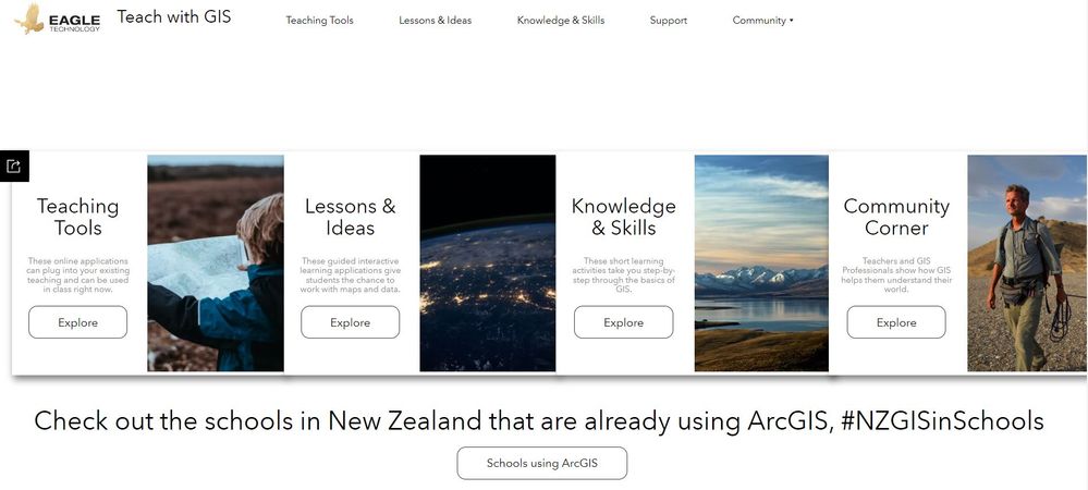 Sneak peak at the NZ Teach with GIS  site