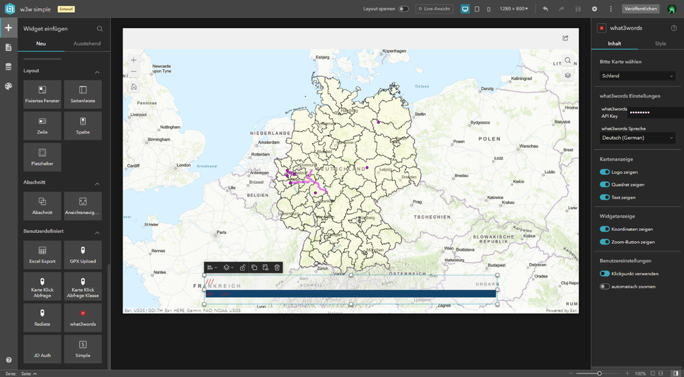 Das Backend des what3words-Widgets