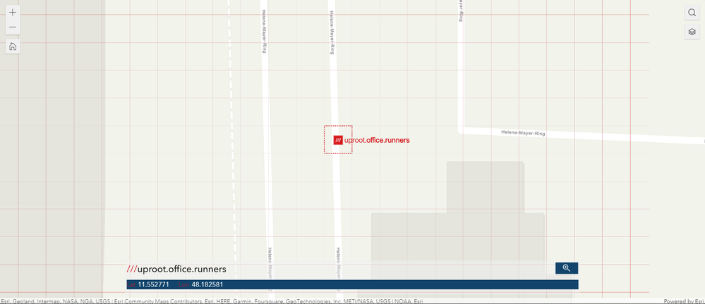 The what3words-Widget in an ArcGIS Experience