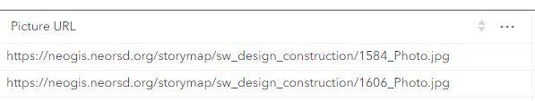 File name in the attribute table. This field is used to populate the dynamic image in the List widget.